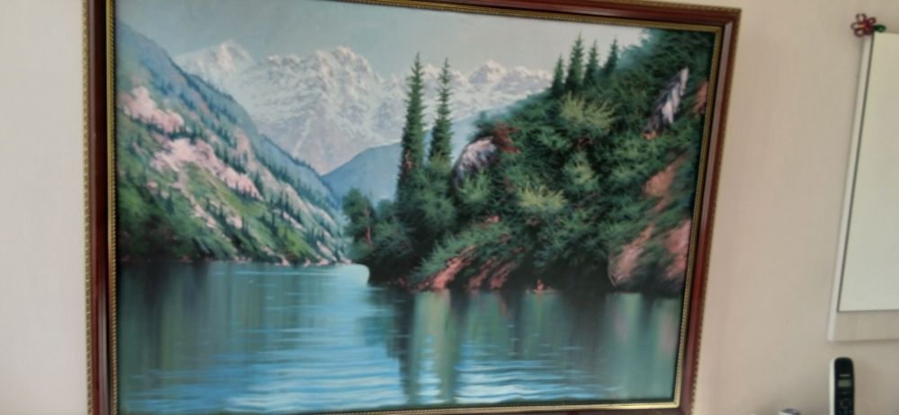 Картина  маслом Предгорье Алматы