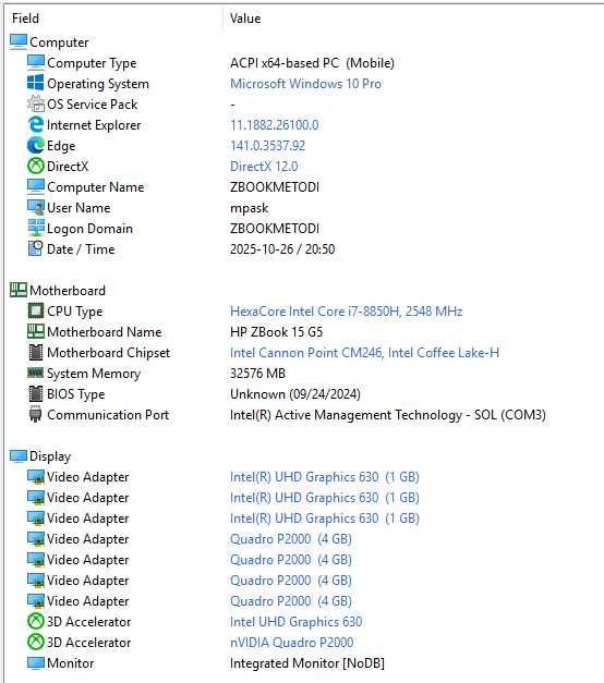 HP Zbook G5 WorkStation