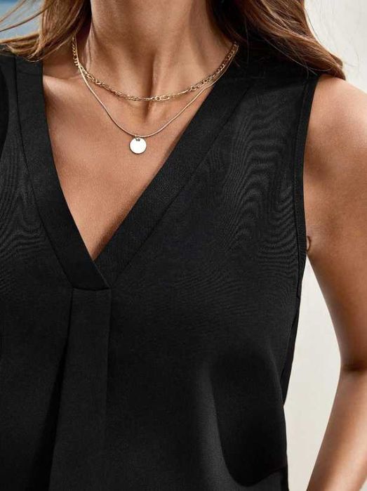 SHEIN Frenchy Cămașă fără mâneci de culoare uni pentru femei Marime S