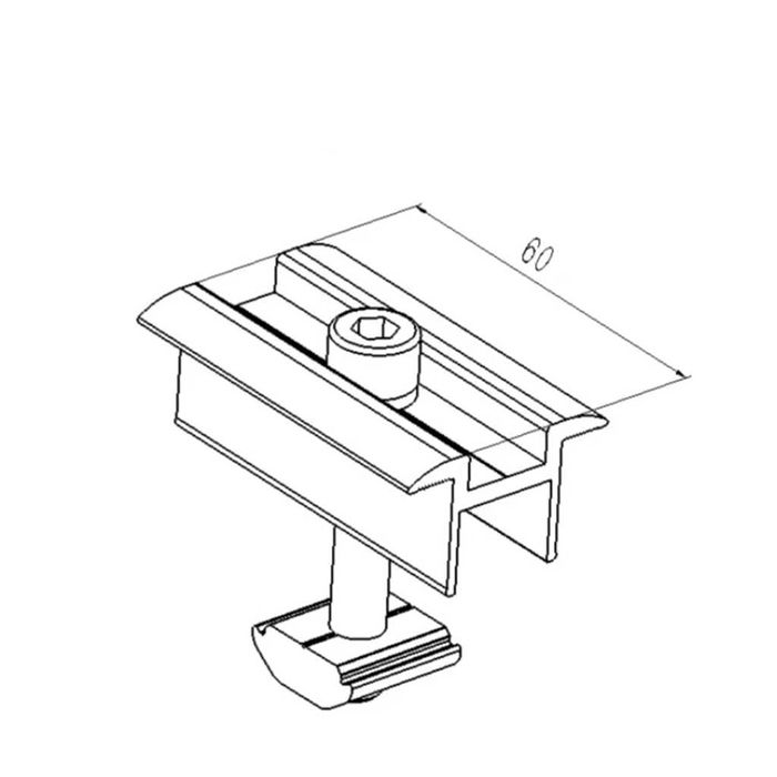 Междинен клипс за мини релса ar2 за монтаж на соларни панели