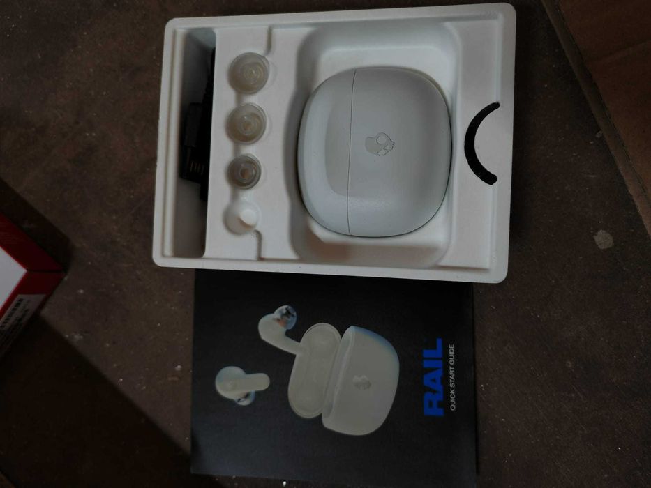Casti In-Ear Skullcandy Rail ANC, True Wireless, Bluetooth, Active Noise Cancelling, Bone Orange Glow