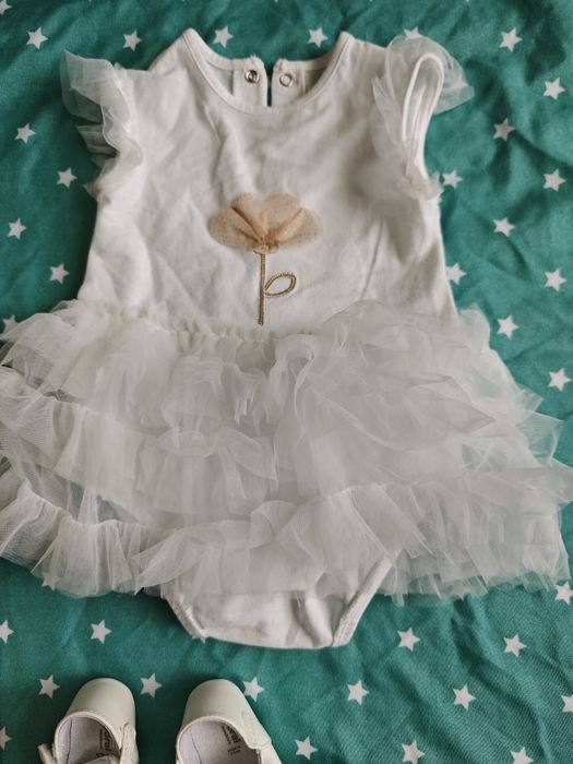 Mayoral  Официална рокля за бебе + лента за глава и обувки