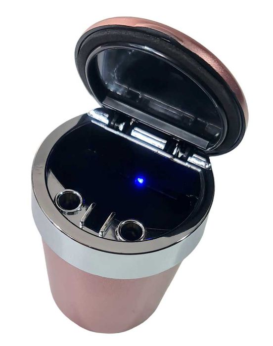 Светещ пепелник за кола LED с капак - различни цветове