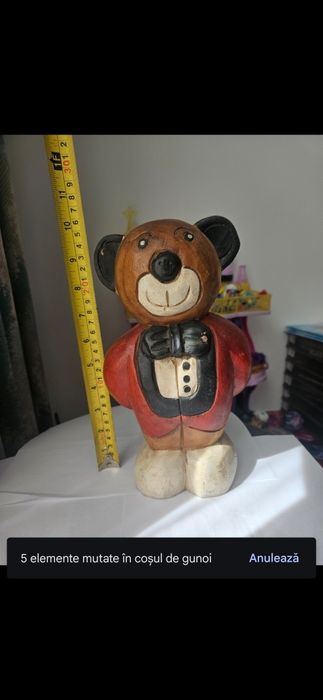 Urs sculptat în lemn,  25 cm inaltime