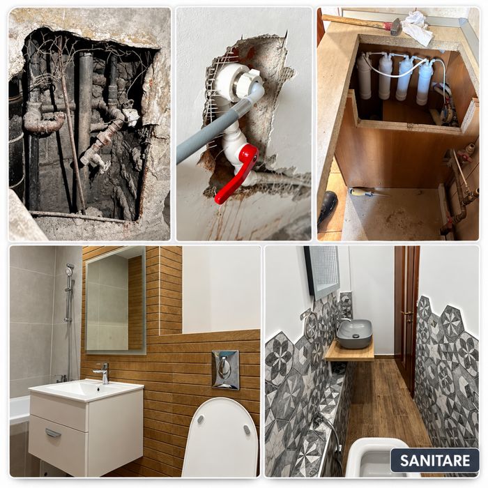 Renovari si amenajari interioare: instalatii sanitare, electrice, bai, parchet, gresie, lavabil, glet, faianta, zugravit, debarasari