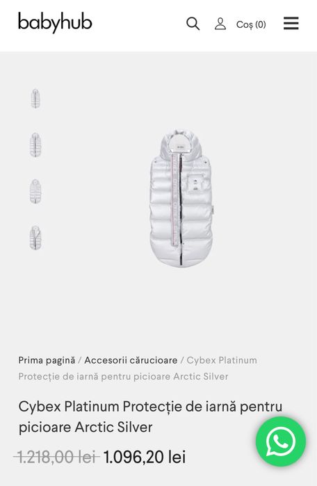 Cybex platinum arctic silver protectie iarna carucior