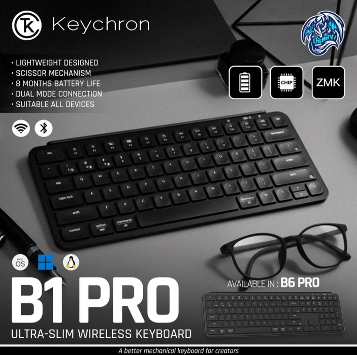 Клавиатура Keychron B1 Pro /Аналог Logitech mx keys mini без подсветки