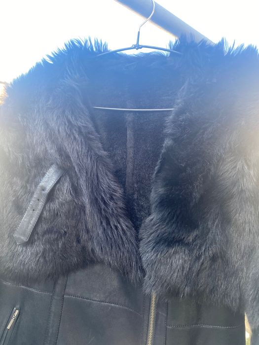 Дубленка женская черная