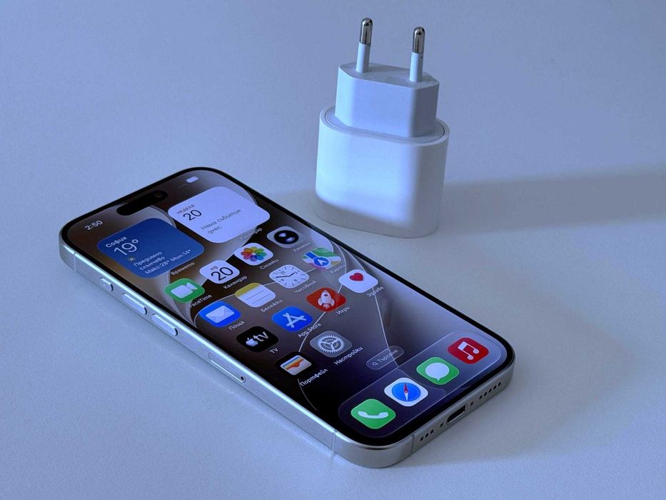 Бартер! iPhone 15 Pro White Titanium (Бял) 80% Батерия.
