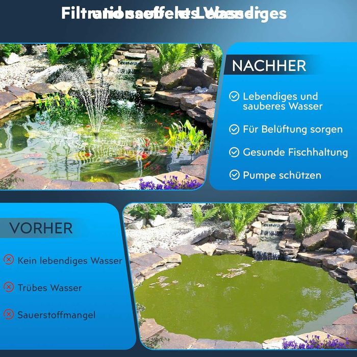 Соларен филтър с помпа Biling 8W и батерия 3600 mAh, 405 L/h