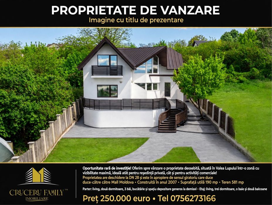 Ocazie! Proprietate in zona Mall Moldova (se accepta schimburi imobiliare)cu deschidere la DN 28