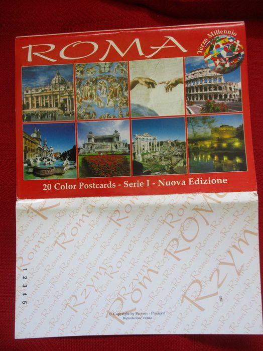 Картички пощенски цветни нови от Рим-столицата на Италия 15 броя