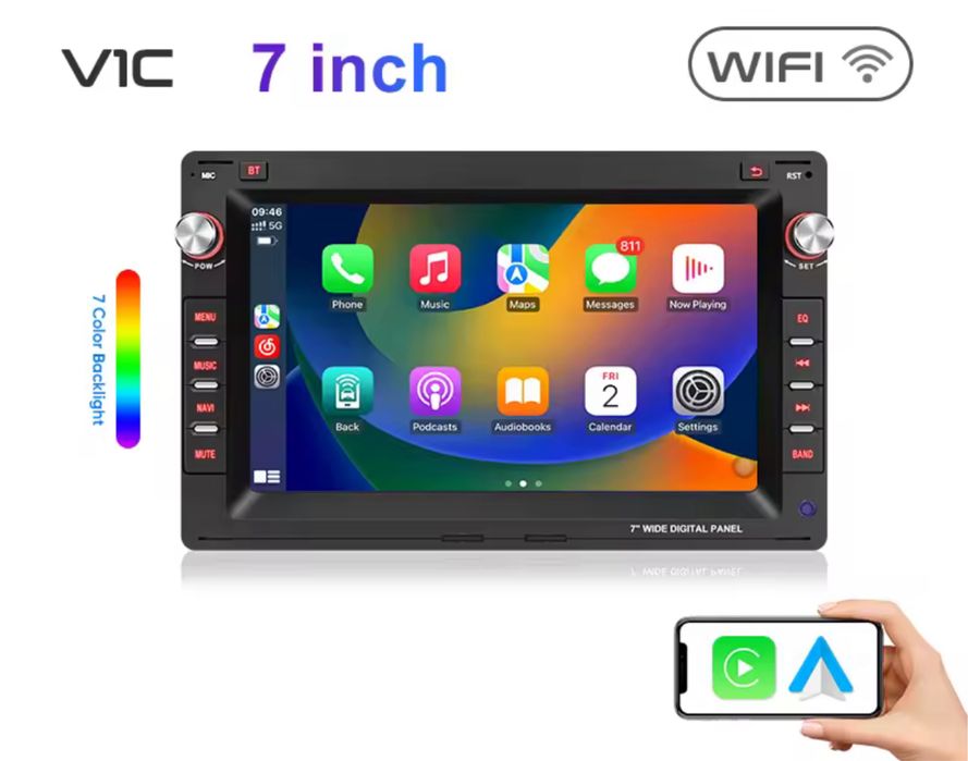 Navigatie Android VW Golf 4/ Passat B5/ Polo 9N/ T5  Carplay&AndroidAuto 7INCH