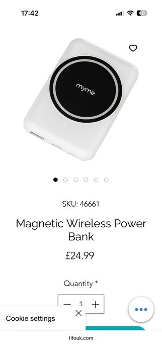 Безжична външна батерия MyMe Magnetic Wireless Power Bank 5000mAh