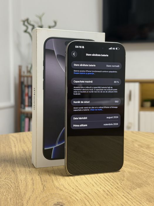 iPhone 16 Pro Max - 256GB - Complet Original - Natural Titanium