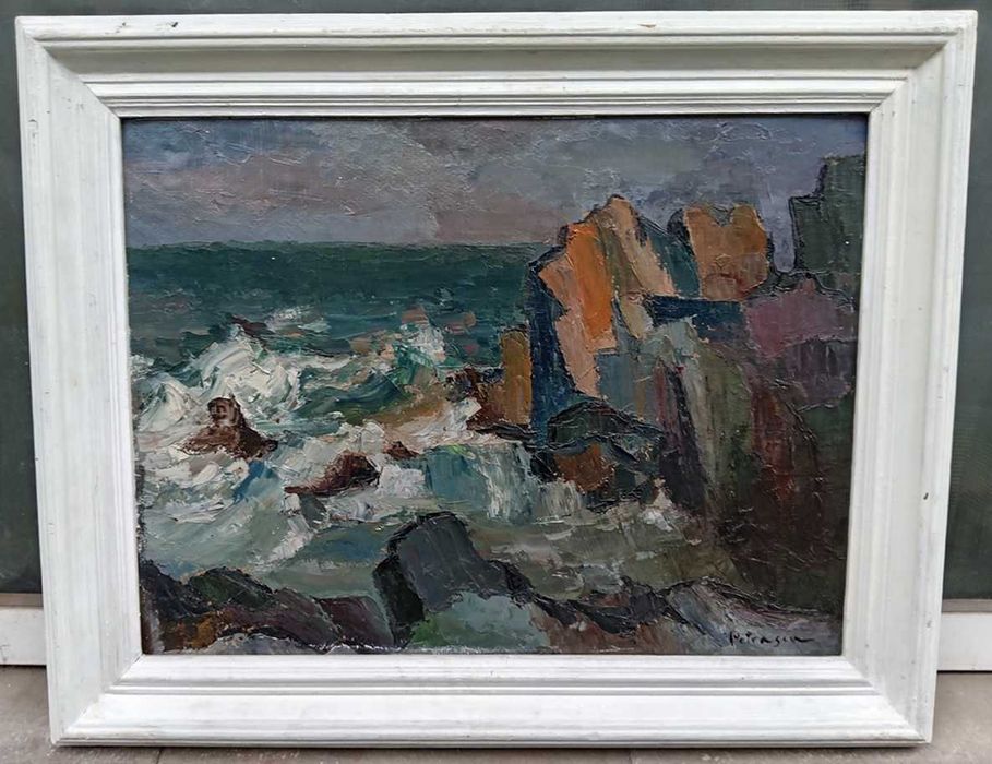 Tablou vechi - stanci - semnat Petrascu