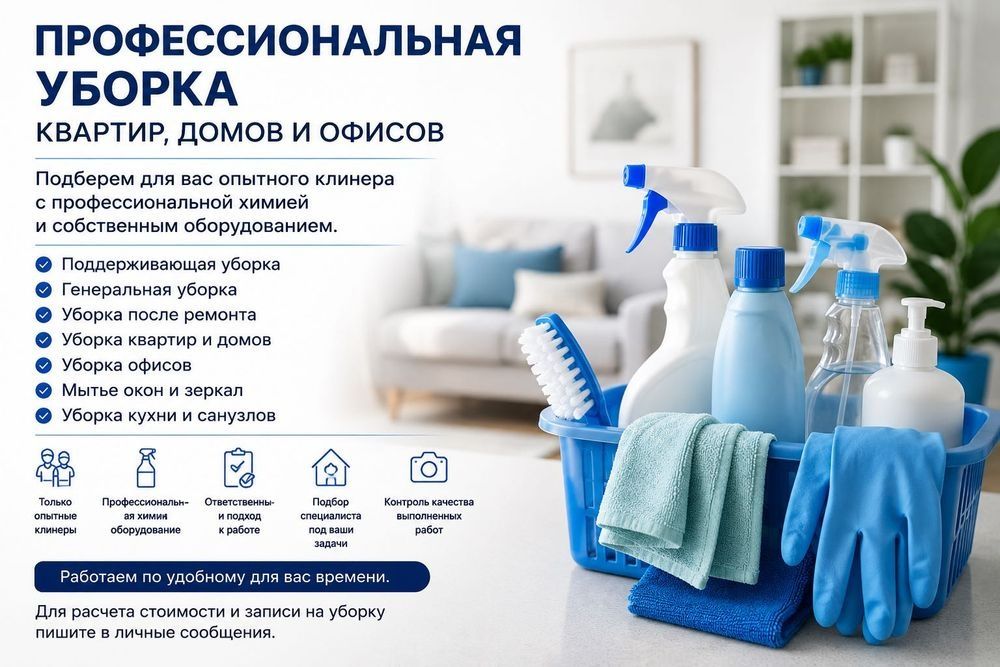 УБОРКА квартир, дома, офисы, подъезды.