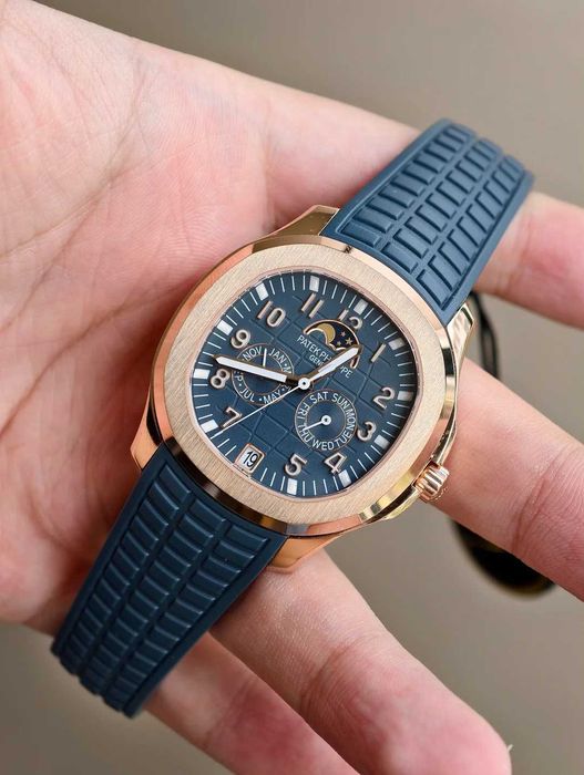 patek philippe aquanaut розово злато / синьо нов модел
