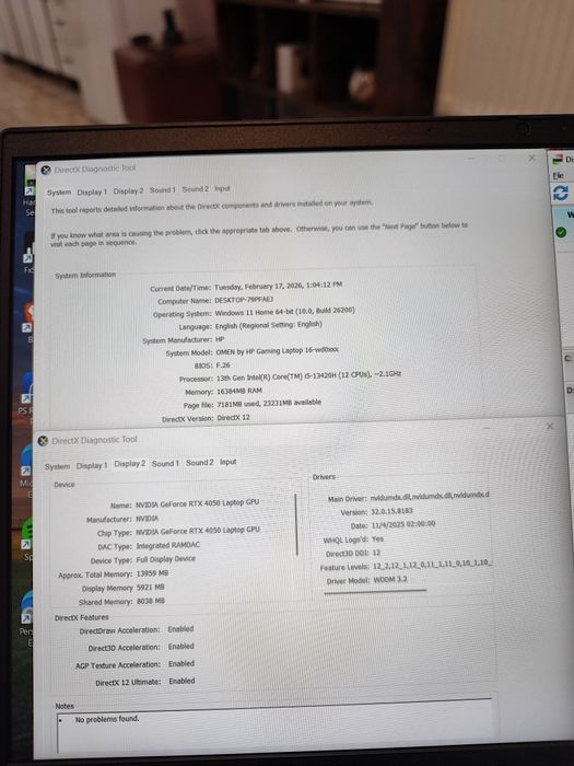 Laptop Gaming HP Omen 15, i5-13420H, 16GB DDR5, RTX 4050, 16" 144Hz