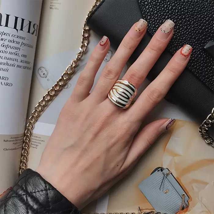 Пръстен с емайл медицинска стомана