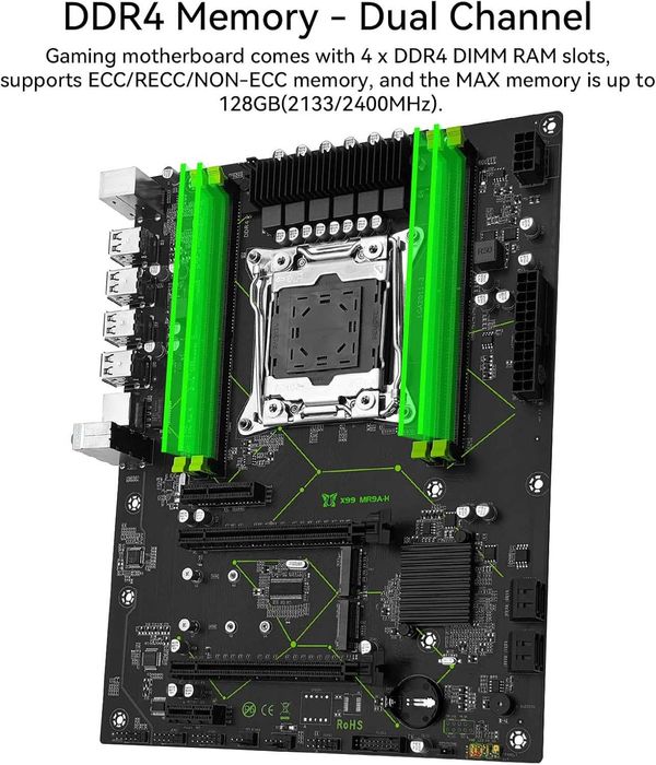 Placa de baza X99 LGA 2011-3 Intel Xeon E5 V3V4 i7 DDR4 128GB Noua ATX