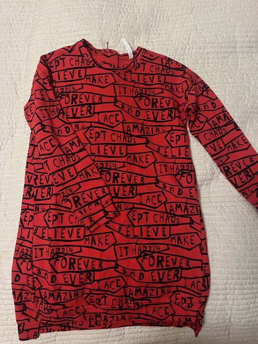 Rochie rosie cu maneca lunga Crocodillo