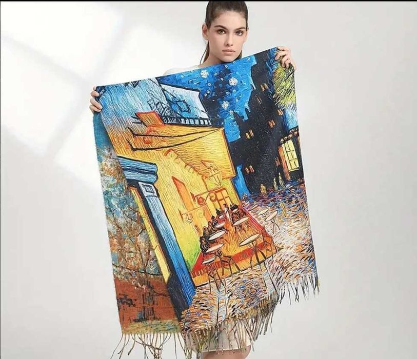 Шарф шаль палантин платок под кашемир новый 190х74см картина Ван Гога