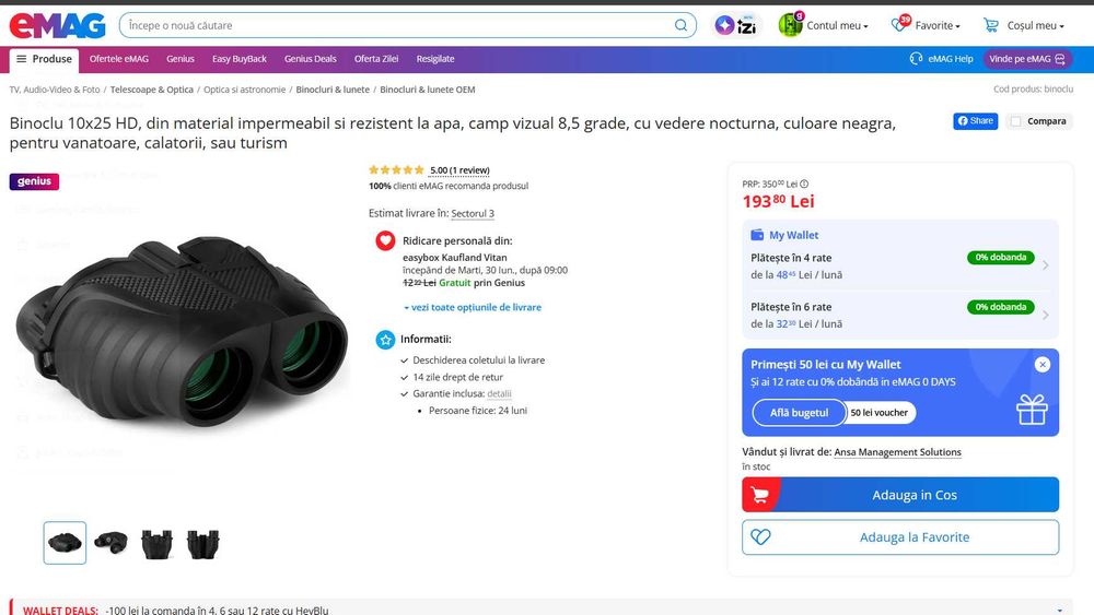Binoclu 10x25 HD