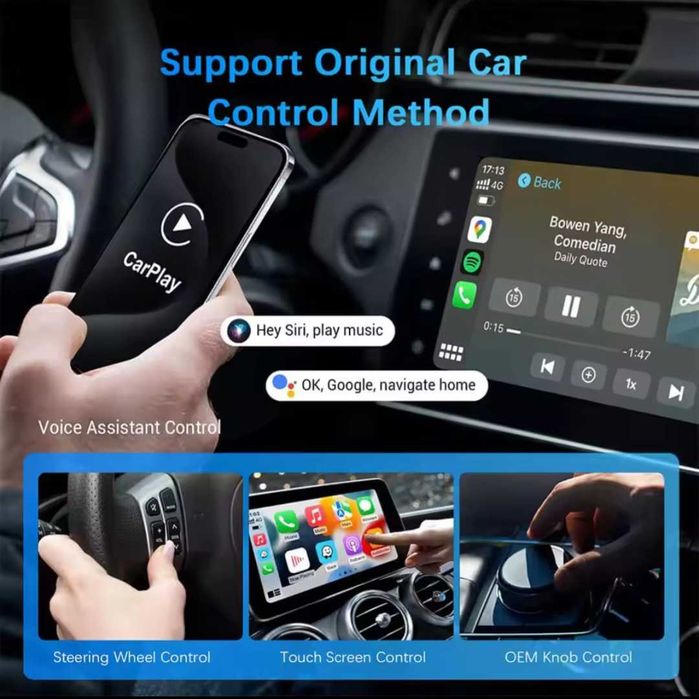 Adaptor USB CarPlay & Android Auto Wireless Dongle Plug & Play