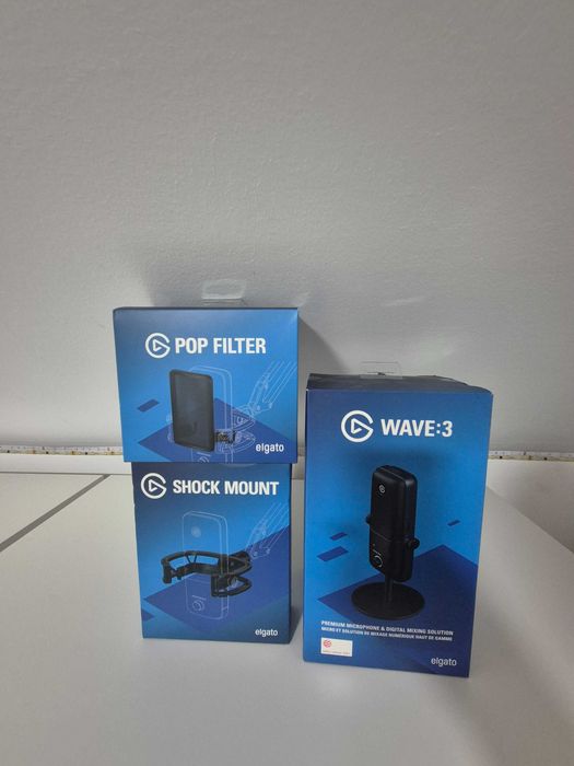 Microfon Elgato Wave 3 + Pop Filter+ Shock Mount