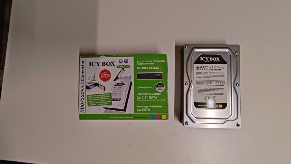 Хардуерен RAID Конвертор ICY BOX IB-RD2121Sts (2x 2.5" към 3.5" SATA)