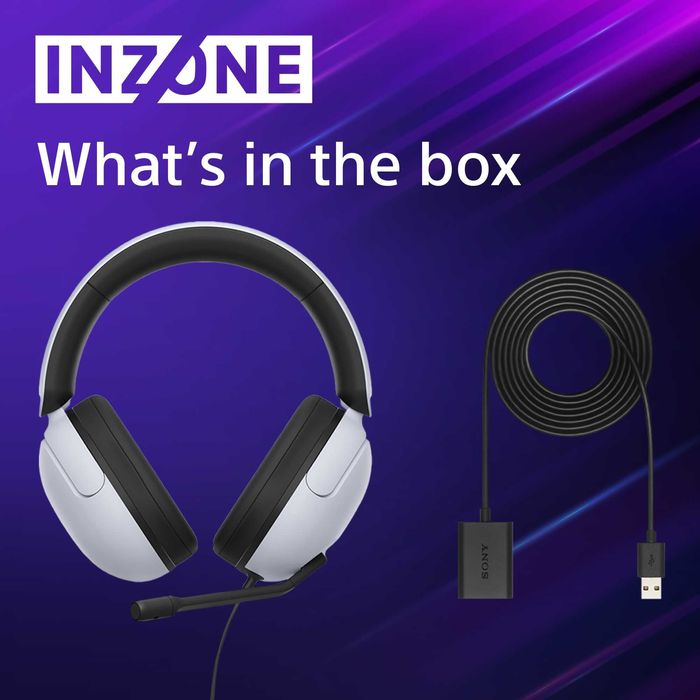 Гейминг слушалки Sony - Inzone H3, кабелни, бели