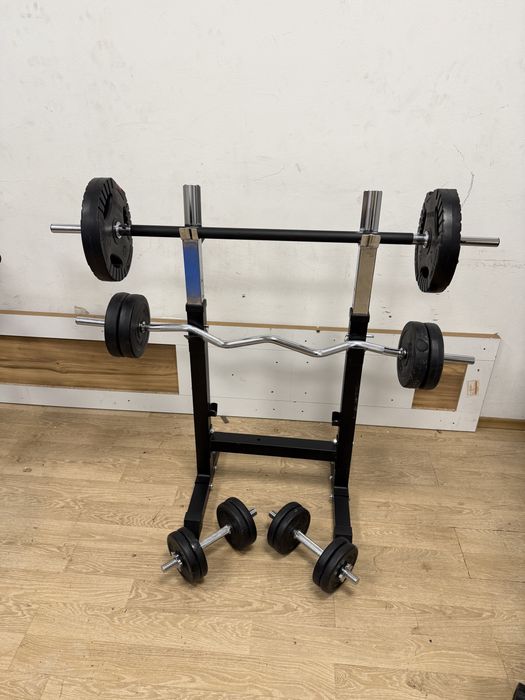 Pachet Sala haltera, Bara z, Gantere Reglabile  Greutate totala 32 kg