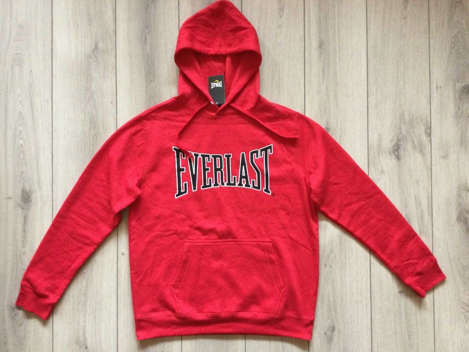НОВ оригинален червен памучен суичър блуза EVERLAST размер L от САЩ