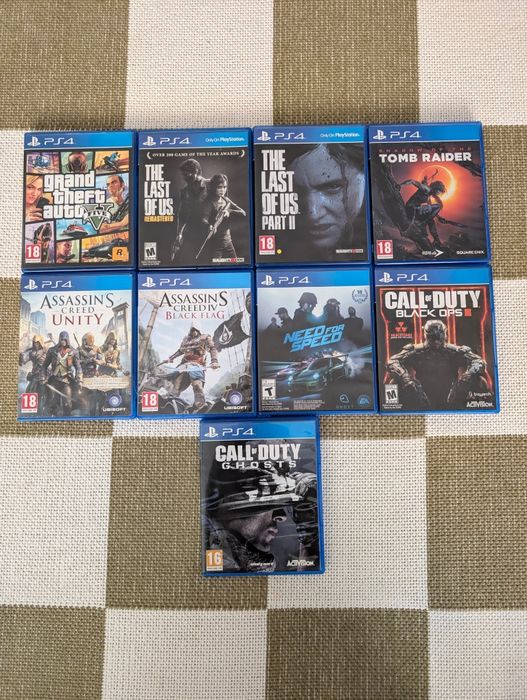 Jocuri PS4 Originale – GTA V, The Last of Us 1 & 2, NFS, Tomb Raider, Assassin's Creed