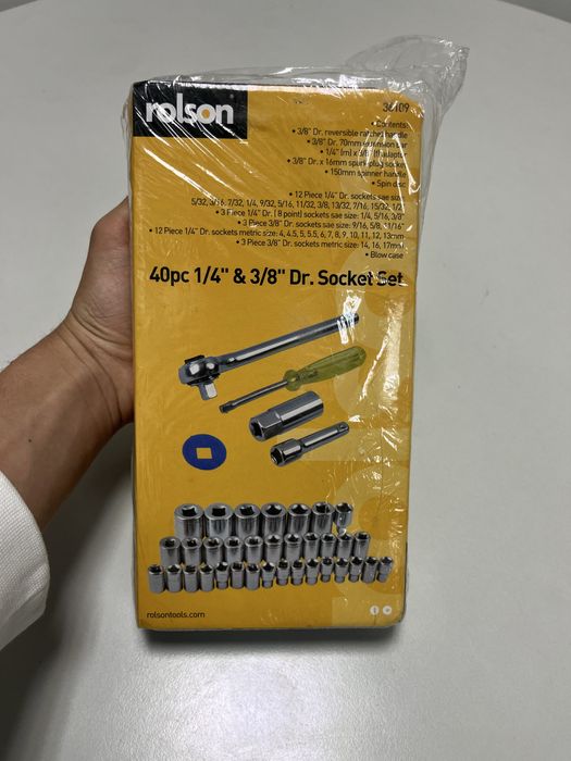 Комплект вложки Rolson 40 части – 1/4” и 3/8” с тресчотка