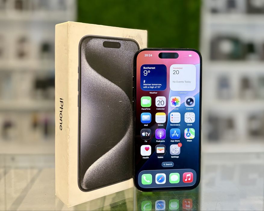 **ATS GSM** iPhone 15 Pro 256Gb Blue/Baterie88%/Fact+Gar 12 luni