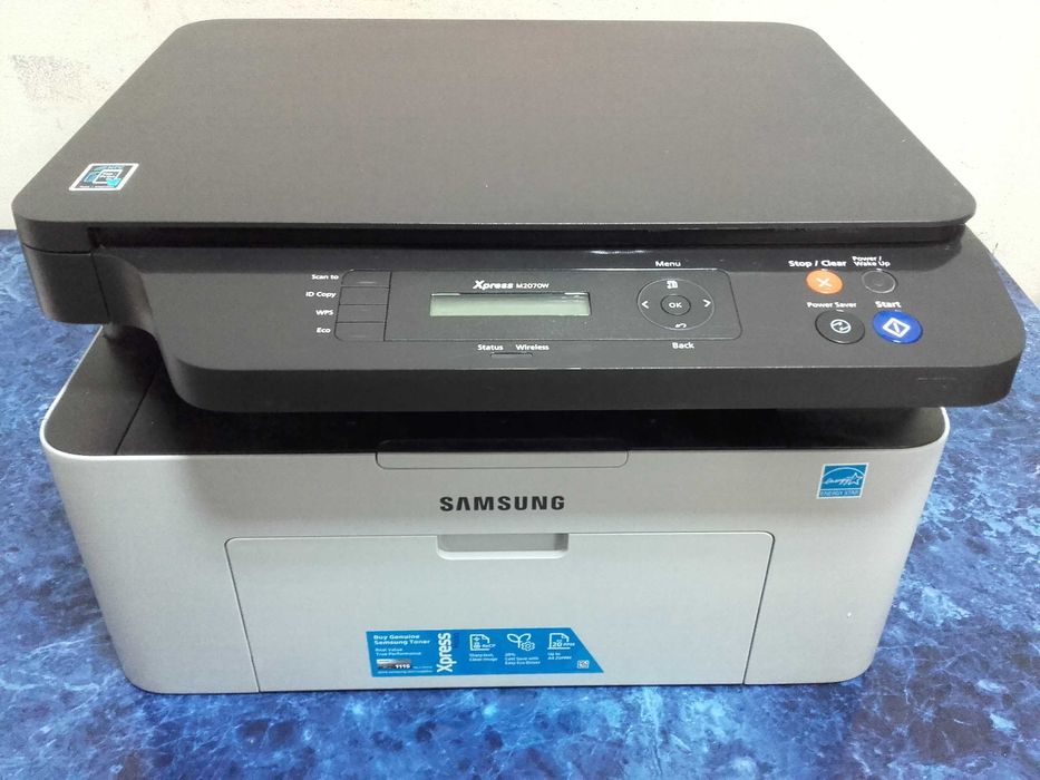 Като нов! Безжичен Wi-Fi лазерен принтер,скенер и копир 3 в 1 Samsung M2070w