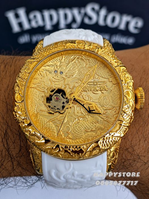 INVICTA Katana automatic white/gold  50 mm, Инвикта нов мъжки часовник