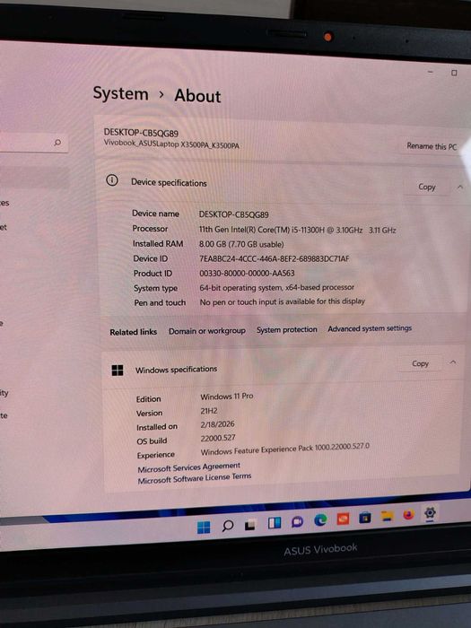 ASUS Vivobook Pro 15 OLED i5-13500H, 8 GB, 512 GB SSD+32 Optane, 15.6"