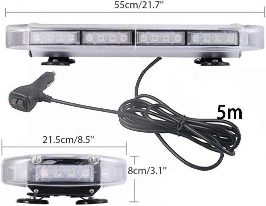 55 см LED ЛЕД Мощна Аварийна Диодна Сигнална Лампа Маяк с магнити