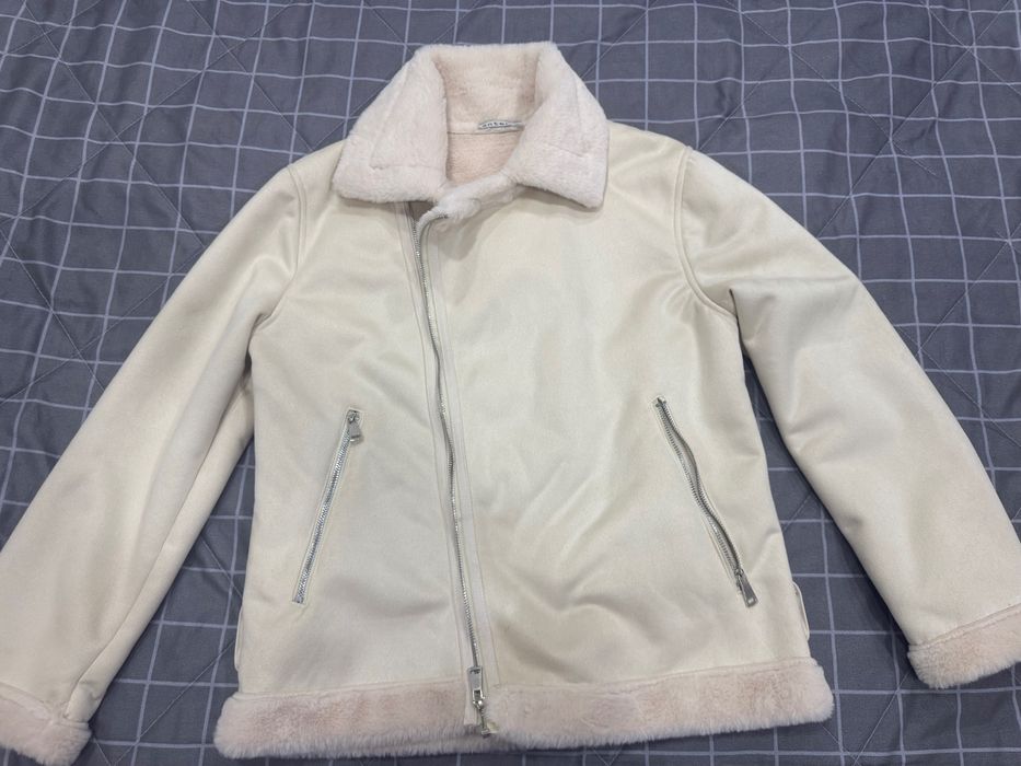 Дубленка молочная женская