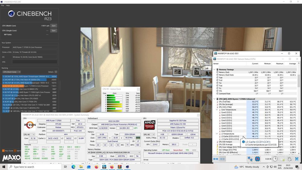 Unitate PC Ryzen 7, 16GB, Video 4GB, SSD, Sursa 800W