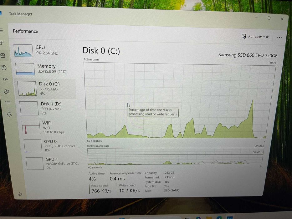 Laptop Lenovo – Intel i7, 2x SSD 256, 16 GB RAM,4GB Video, Windows 11