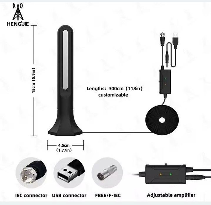 Antena TV Digitala HD cu Amplificator de Semnal,4K