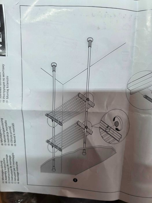 Etajera extensibila alba/gri din metal 300 cm Herkules Twin Wenko