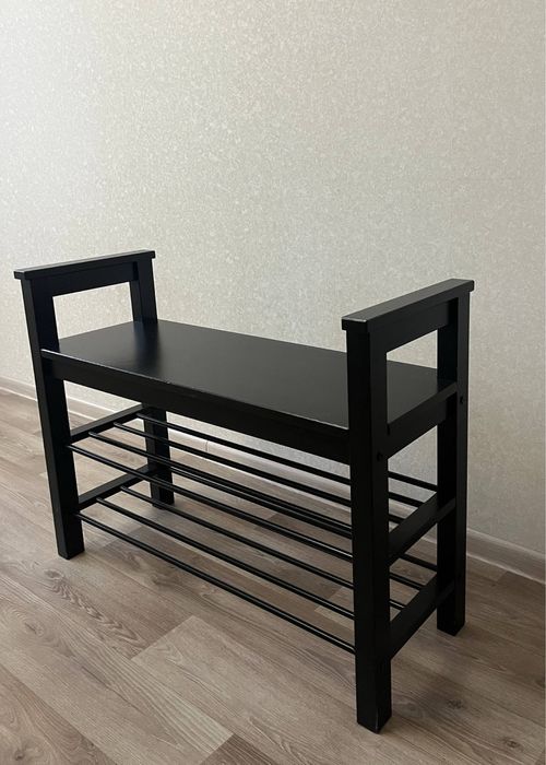 Обувница ikea ХЕМНЭС черно-коричневая сосна