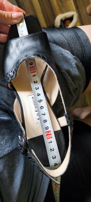 Sandale negre din piele La Fenice Venezia