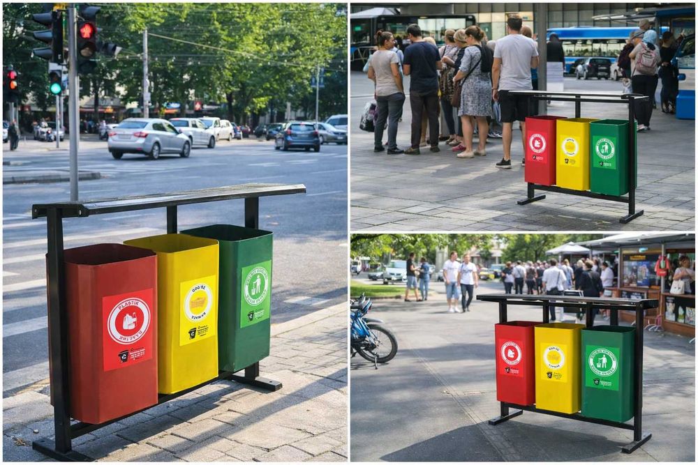 Урна для мусора с пепельницей