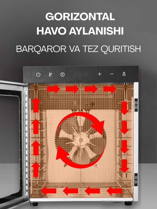 Sabzavot va mevalar uchun quritgich Uskunalar.uz US-10 /  degidrator